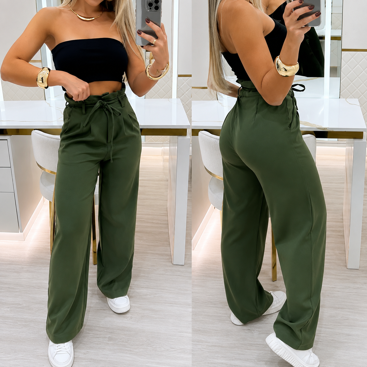 Calça Pantalona Feminina em Alfaiataria Premium
