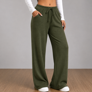 Calça Feminina Canelada Comfort Cintura Alta
