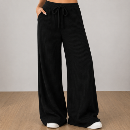 Calça Feminina Canelada Comfort Cintura Alta