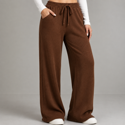 Calça Feminina Canelada Comfort Cintura Alta