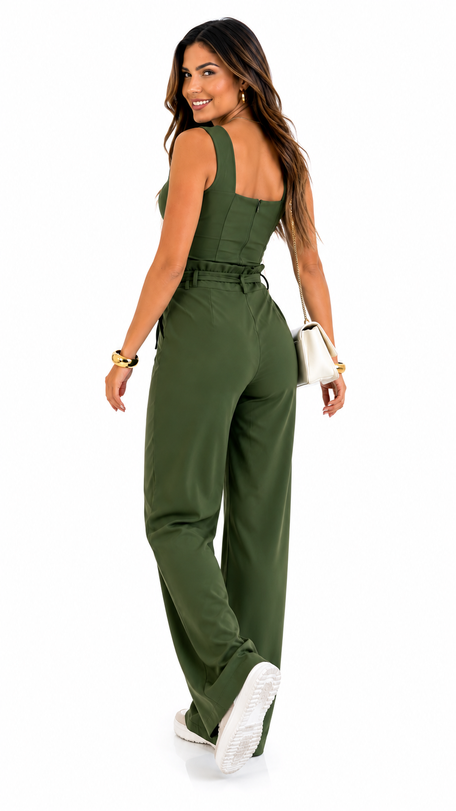 Calça Pantalona Alfaiataria Feminina com Amarração — Wide Leg