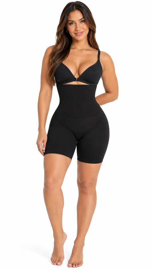 Short Modelador Cintura Alta ContourFit — Sem Costura, Levanta Bumbum - Preto