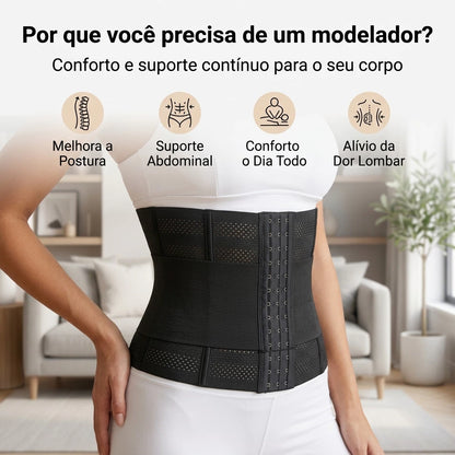 Cinta Elastique Modeladora Feminina Redutora – Afina a Cintura, Comprime o Abdômen, Fitness