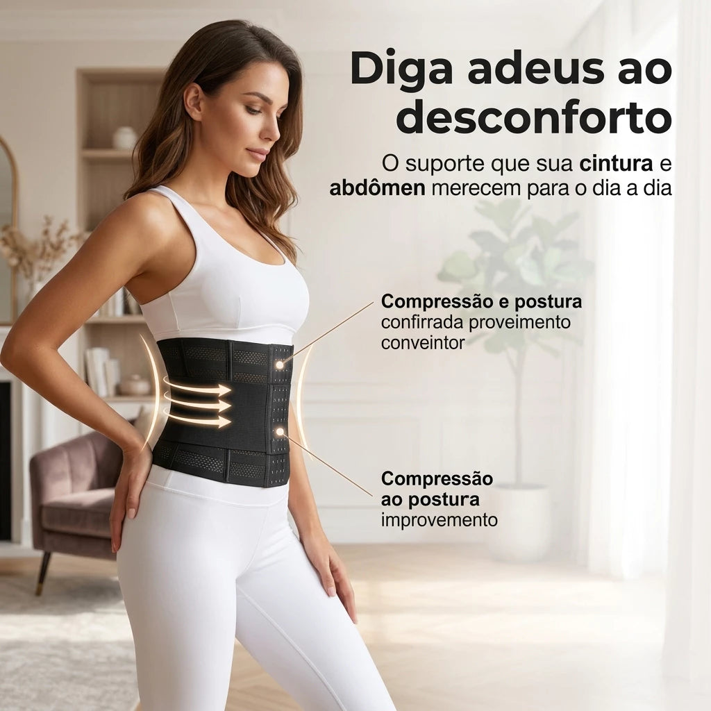 Cinta Elastique Modeladora Feminina Redutora – Afina a Cintura, Comprime o Abdômen, Fitness