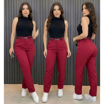 Calça Feminina Alfaiataria Cintura Alta