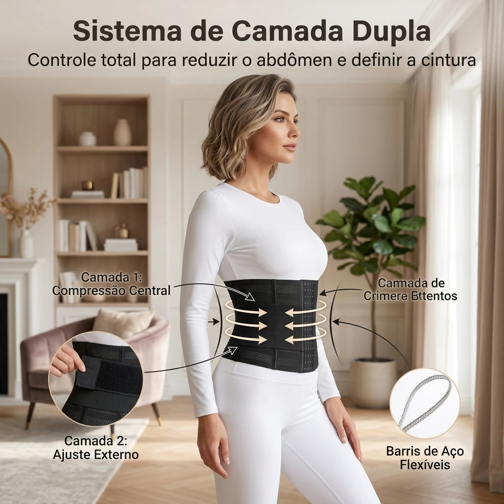Cinta Elastique Modeladora Feminina Redutora – Afina a Cintura, Comprime o Abdômen, Fitness